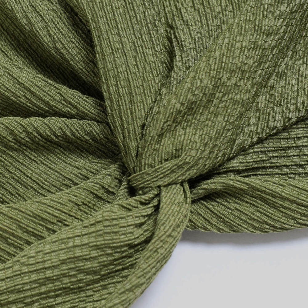 Cider Solid Texture Twist Halter Top - Picture 3 of 10